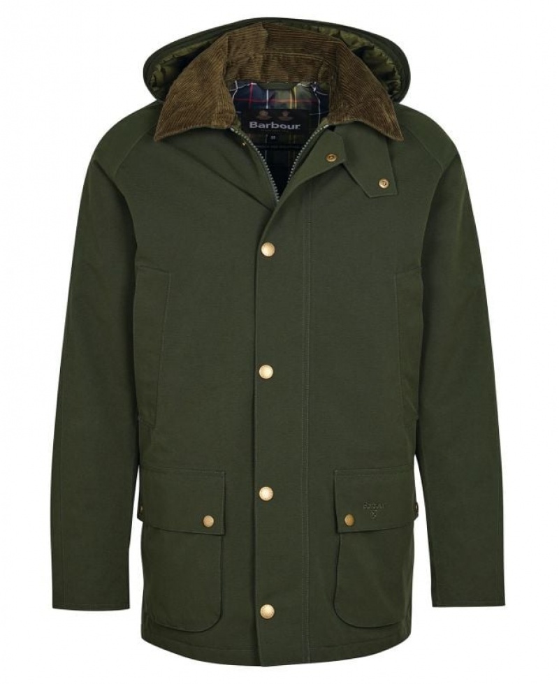 Green Men Barbour Winter Ashby Waterproof Jacket | US-1295VZRJK