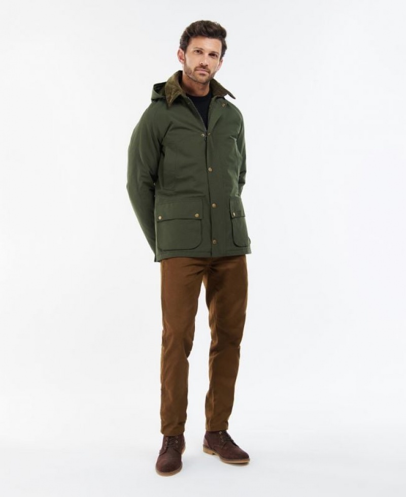 Green Men Barbour Winter Ashby Waterproof Jacket | US-1295VZRJK