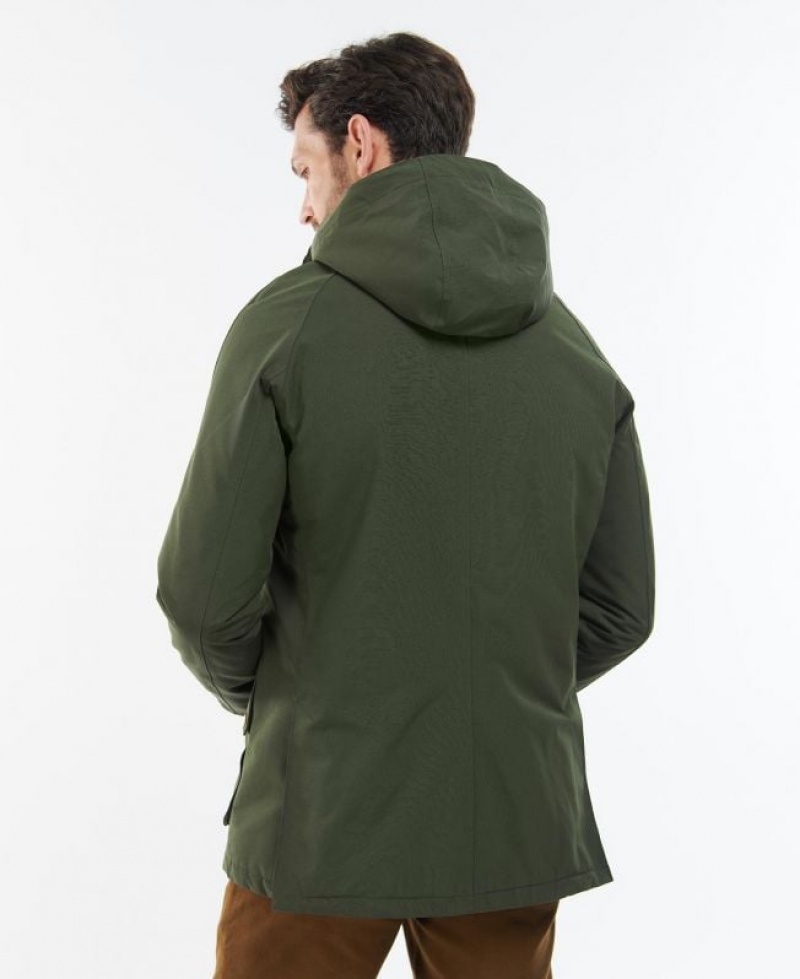 Green Men Barbour Winter Ashby Waterproof Jacket | US-1295VZRJK