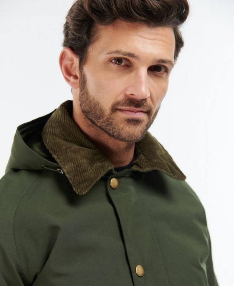 Green Men Barbour Winter Ashby Waterproof Jacket | US-1295VZRJK