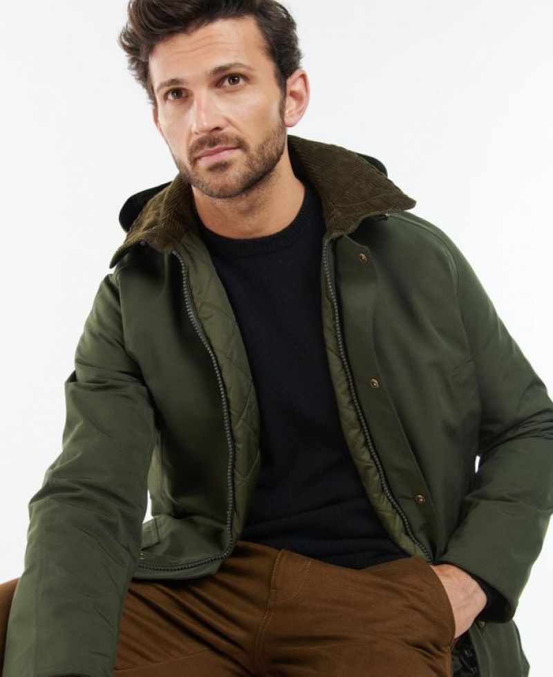 Green Men Barbour Winter Ashby Waterproof Jacket | US-1295VZRJK