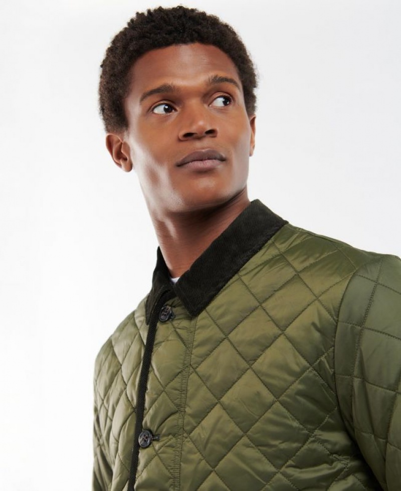 Green Men Barbour Winter Liddesdale Quilted Jacket | US-5628WRDGV