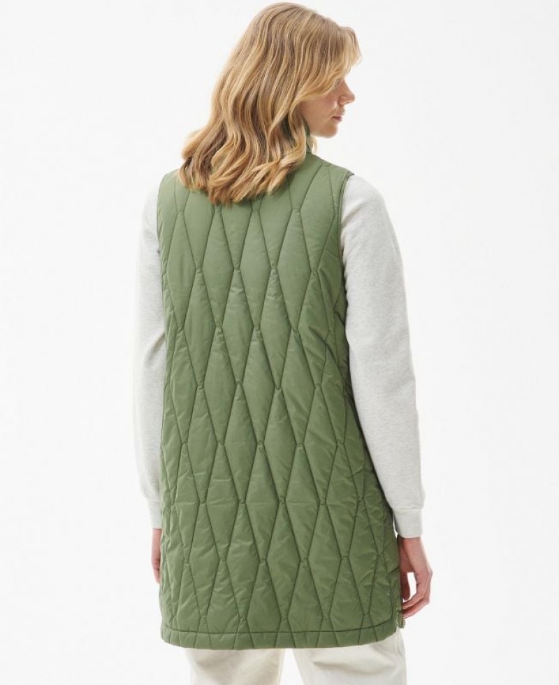 Green Women Barbour Acanthus Reversible Vest | US-1926BPTSM