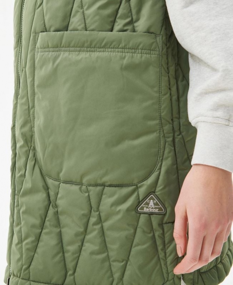 Green Women Barbour Acanthus Reversible Vest | US-1926BPTSM