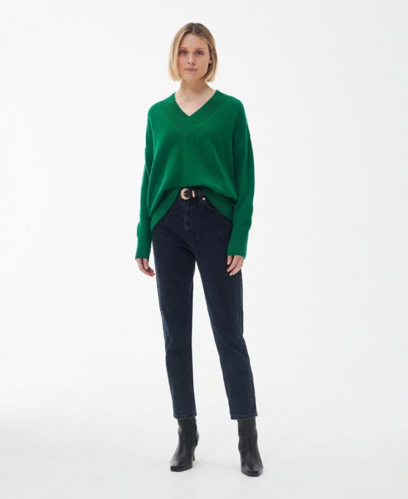 Green Women Barbour Germaine Knitted Sweater | US-9765IQTMD