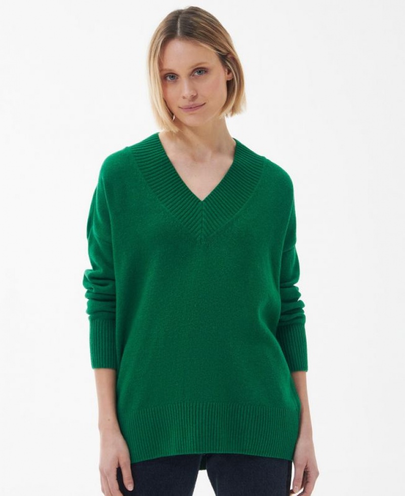 Green Women Barbour Germaine Knitted Sweater | US-9765IQTMD