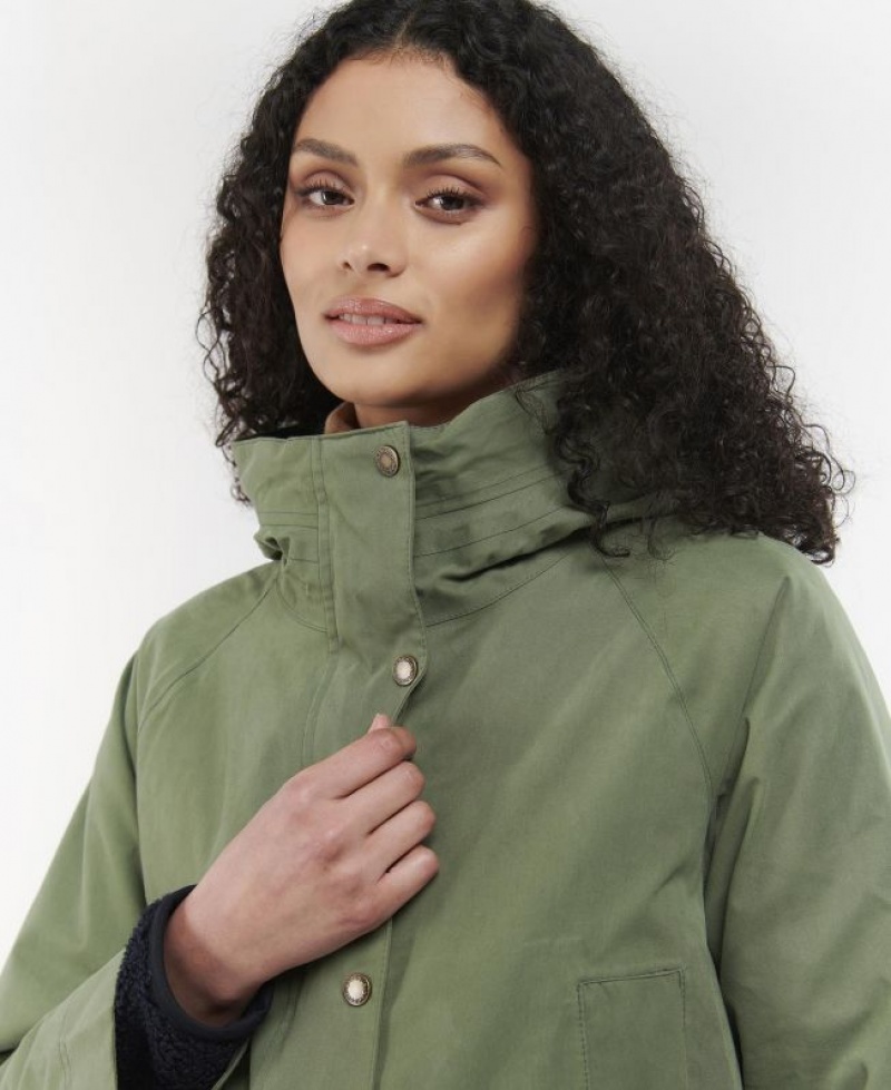 Green Women Barbour Winter Beadnell Waterproof Jacket | US-7095UERGZ