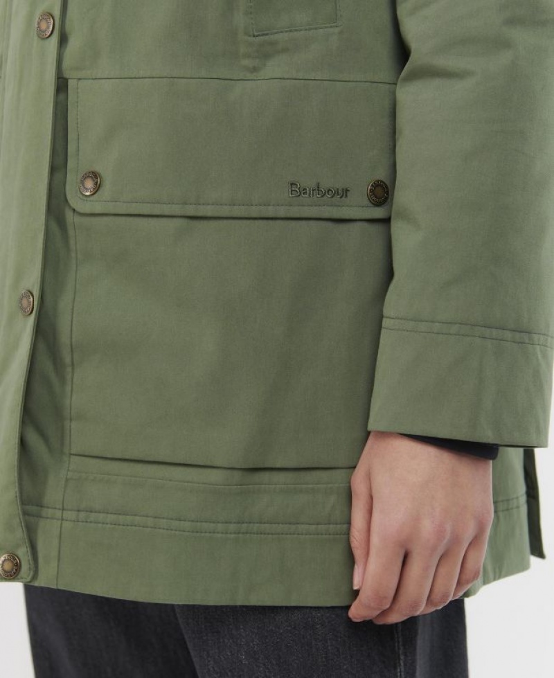 Green Women Barbour Winter Beadnell Waterproof Jacket | US-7095UERGZ