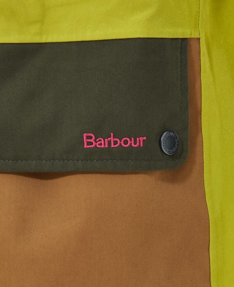 Green / Brown Women Barbour Winter Beadnell Waterproof Jacket | US-5926UGSOJ