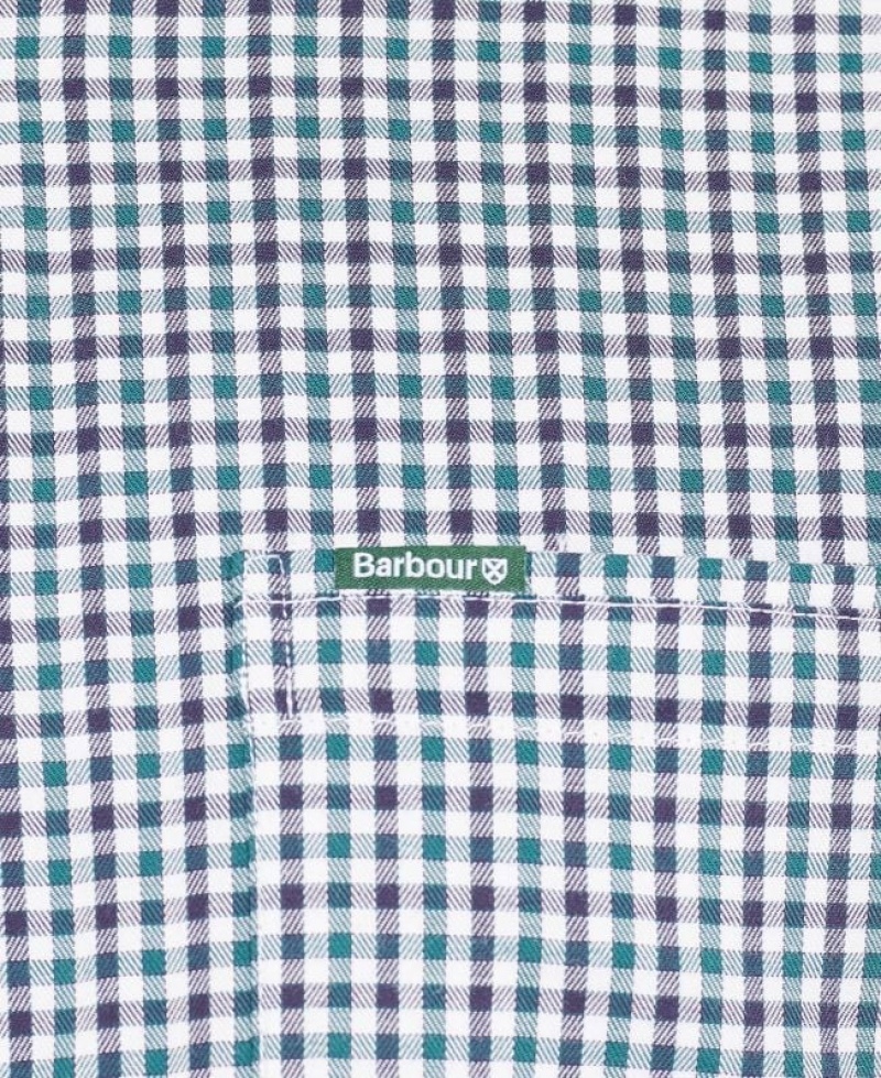 Green / Indigo Men Barbour Padshaw Tailored Shirts | US-1620CXQJR