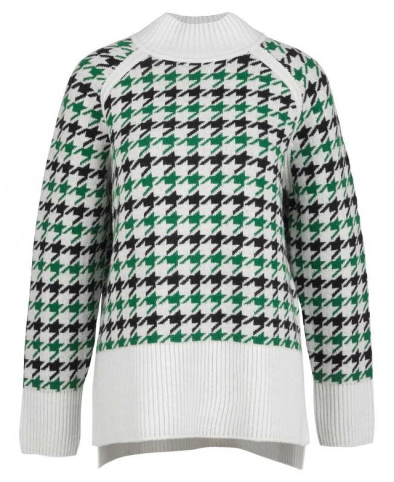 Green / White / Black Women Barbour Roxane Knitted Sweater | US-2083RBYFN