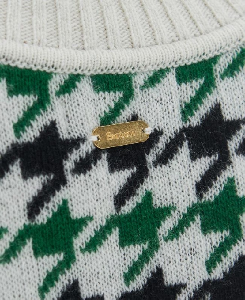 Green / White / Black Women Barbour Roxane Knitted Sweater | US-2083RBYFN