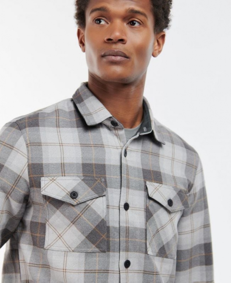 Grey Men Barbour Cannich Overshirt | US-2389ALOMV