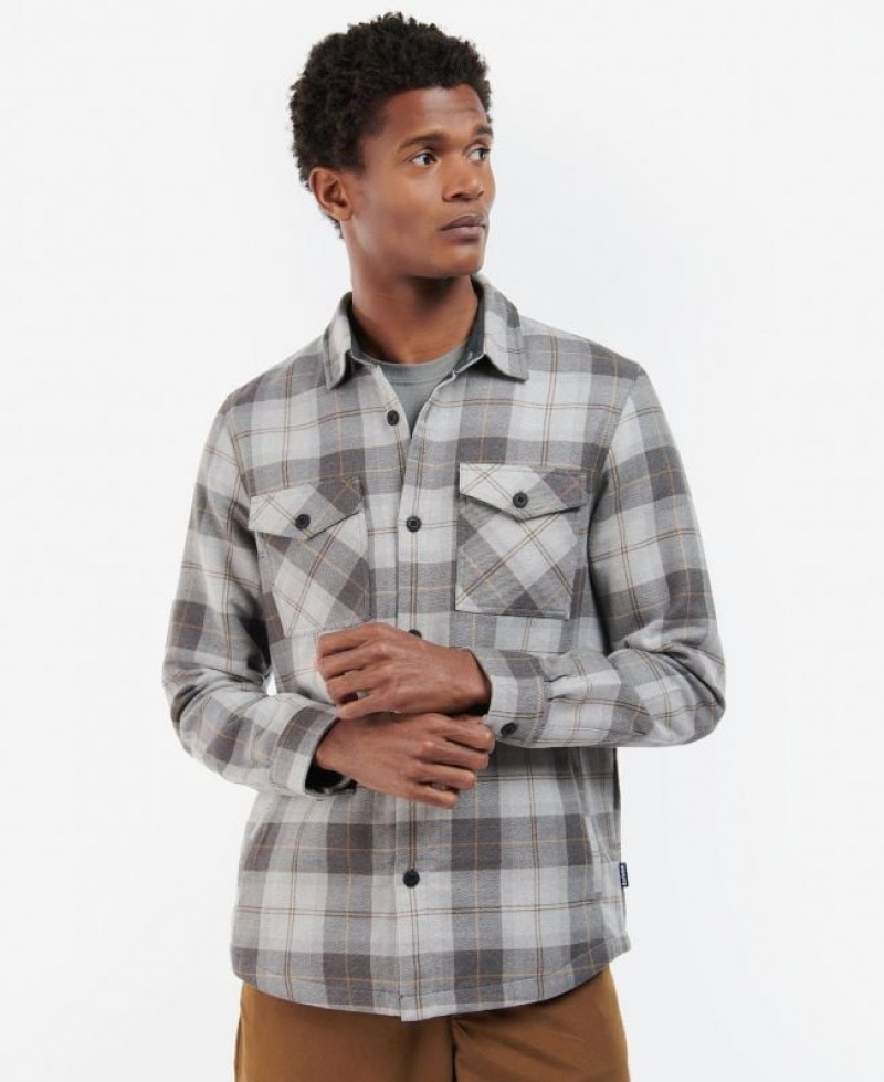 Grey Men Barbour Cannich Overshirt | US-2389ALOMV