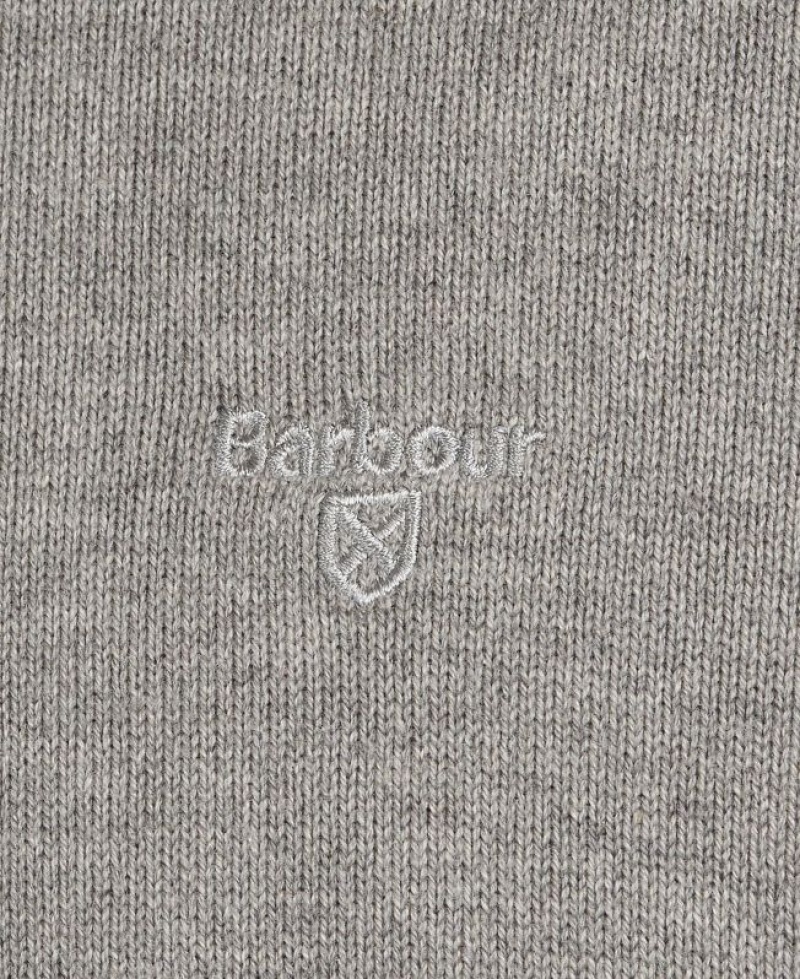 Grey Men Barbour Cotton Half Zip Sweater | US-0784BCYGS