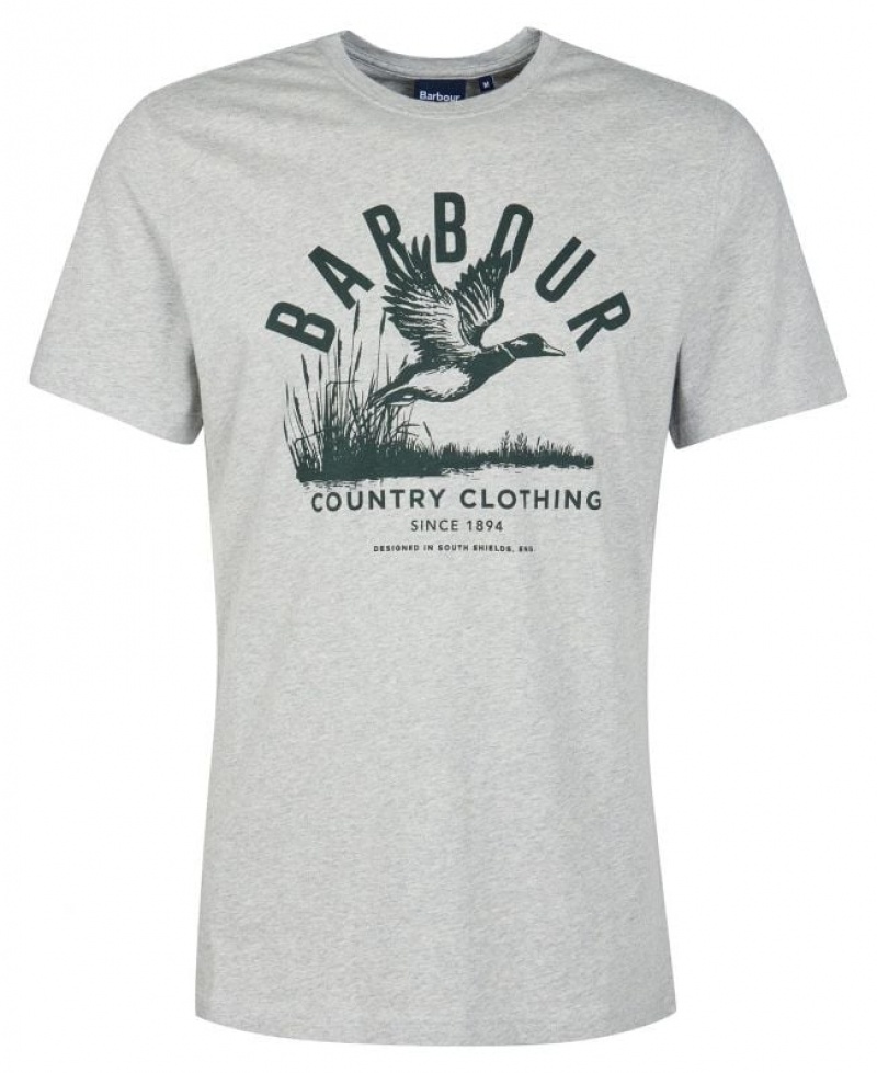 Grey Men Barbour Country Clothing T-Shirts | US-0785ISLWE