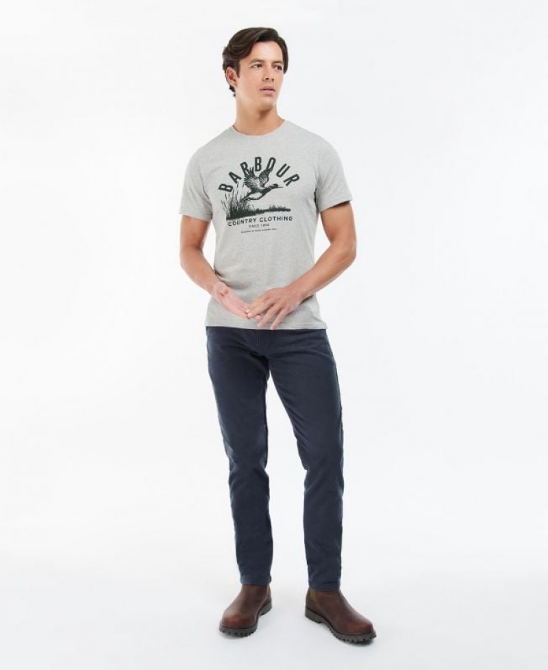 Grey Men Barbour Country Clothing T-Shirts | US-0785ISLWE