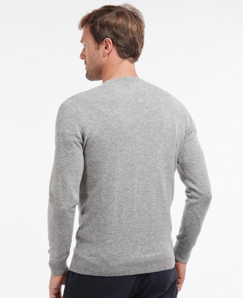 Grey Men Barbour Essential Lambswool Crew Neck Sweatshirt | US-8719PMANU