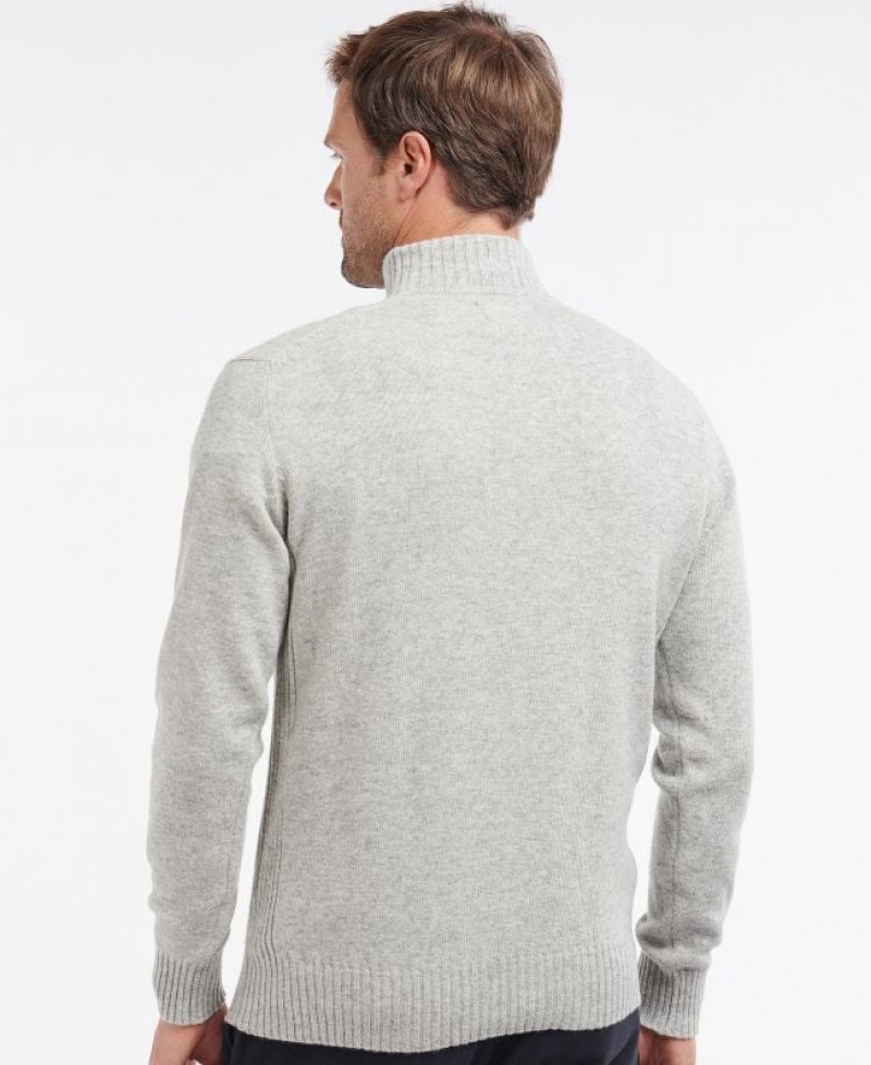 Grey Men Barbour Essential Lambswool Half Zip Sweater | US-2305MKGCE