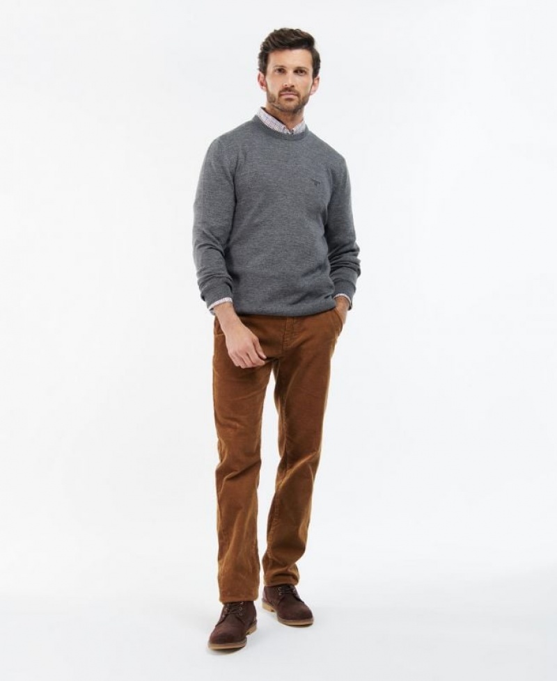 Grey Men Barbour Firle Crew Sweater | US-2173EYKVG