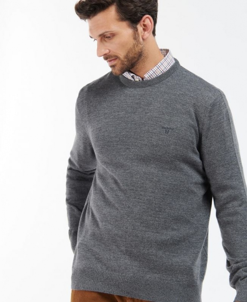 Grey Men Barbour Firle Crew Sweater | US-2173EYKVG