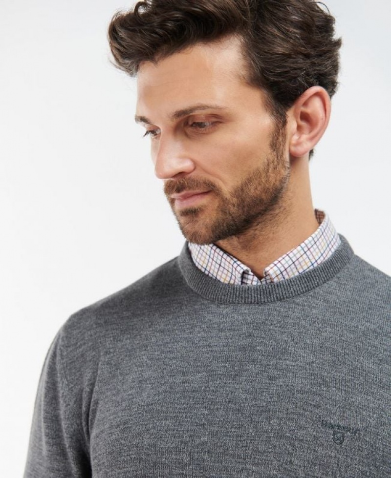 Grey Men Barbour Firle Crew Sweater | US-2173EYKVG