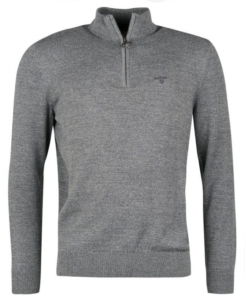 Grey Men Barbour Firle Half Zip Sweater | US-9063QJTXF