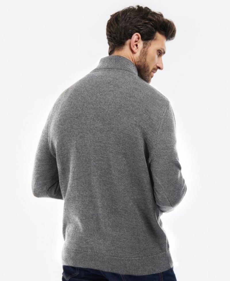 Grey Men Barbour Firle Half Zip Sweater | US-9063QJTXF