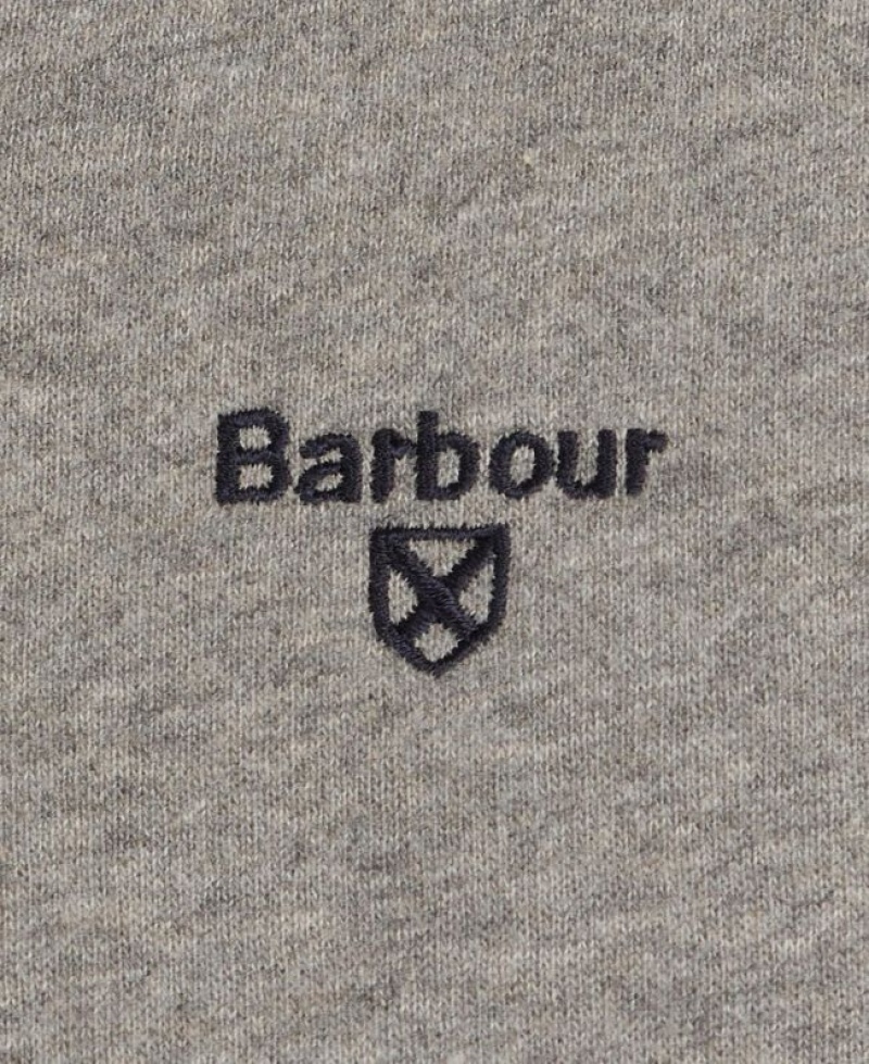 Grey Men Barbour Half Snap Sweatshirt | US-0632ZGROP