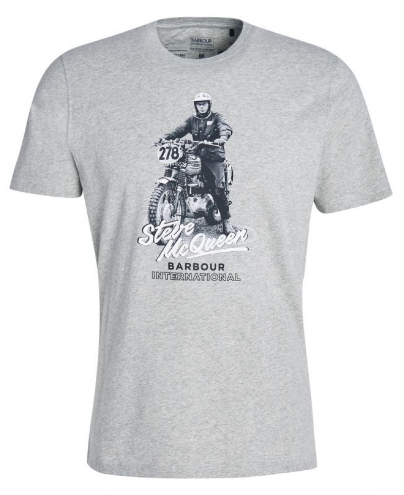 Grey Men Barbour International Albie T-Shirts | US-4025JBZCA