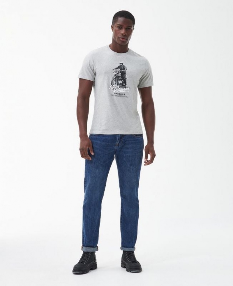 Grey Men Barbour International Albie T-Shirts | US-4025JBZCA