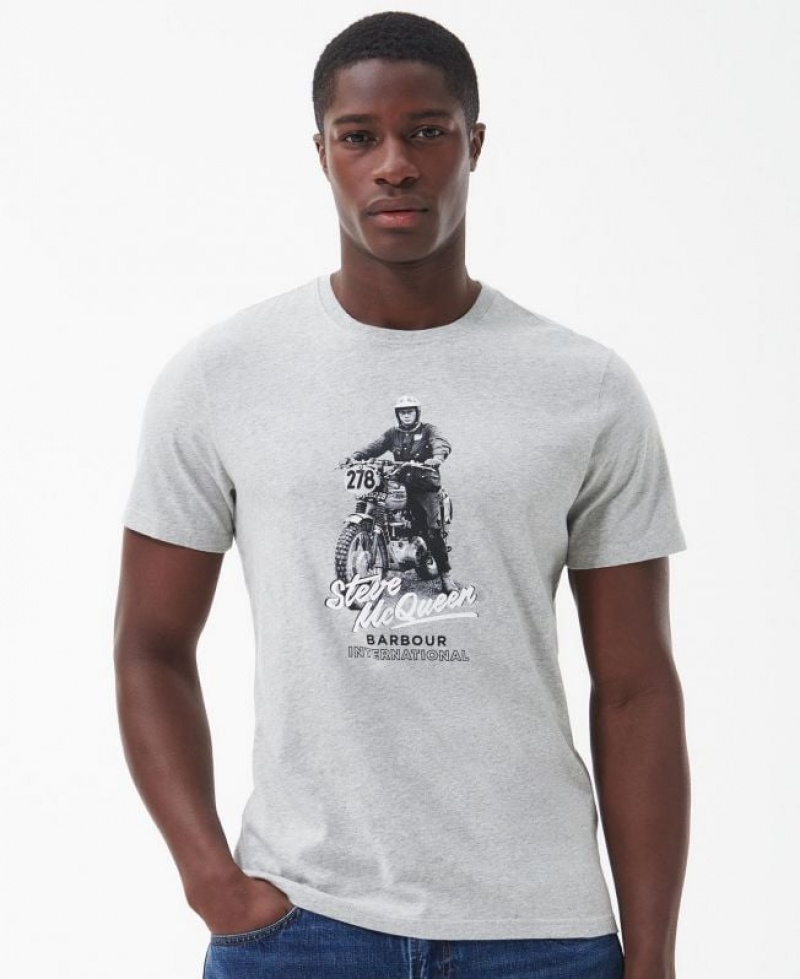 Grey Men Barbour International Albie T-Shirts | US-4025JBZCA