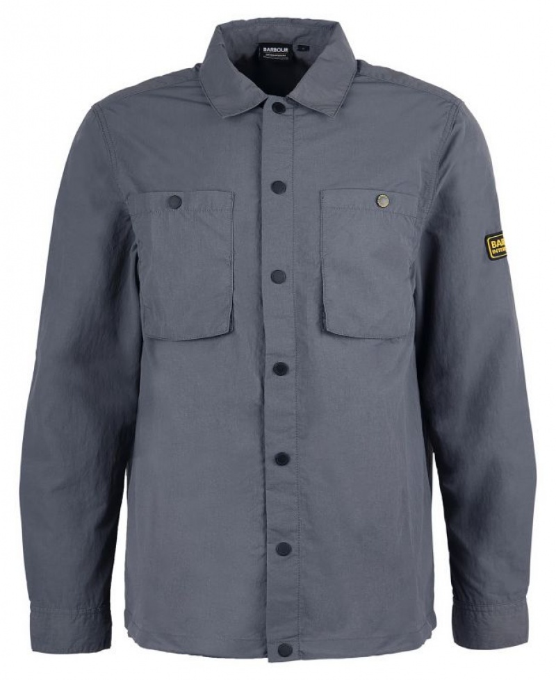 Grey Men Barbour International Cadwell Regular Fit Overshirt | US-2764MALGT