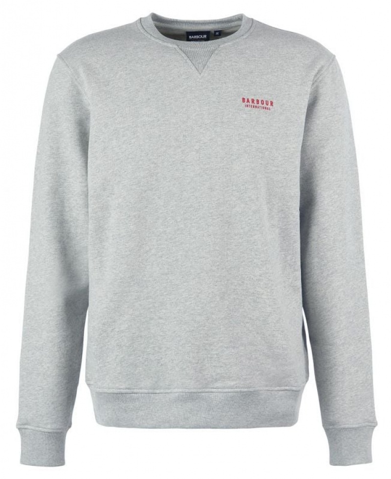 Grey Men Barbour International Charlton Crew Neck Sweatshirt | US-9782KNGAS