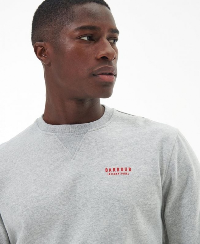 Grey Men Barbour International Charlton Crew Neck Sweatshirt | US-9782KNGAS