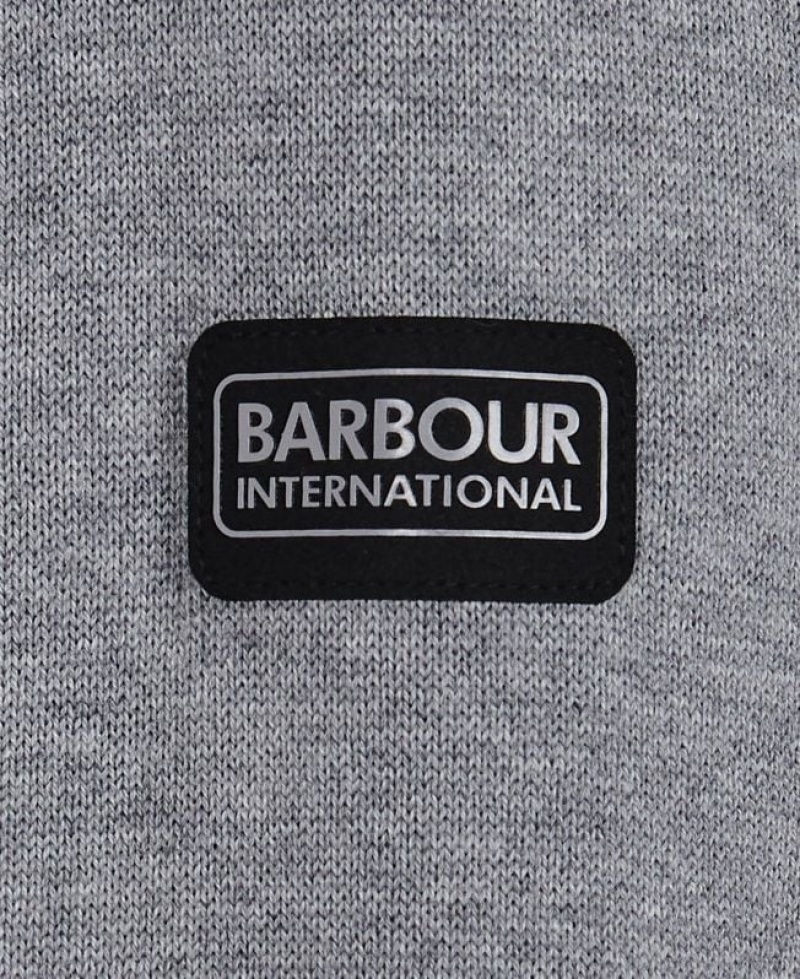 Grey Men Barbour International Cotton Crew Neck Sweater | US-7059FEISM