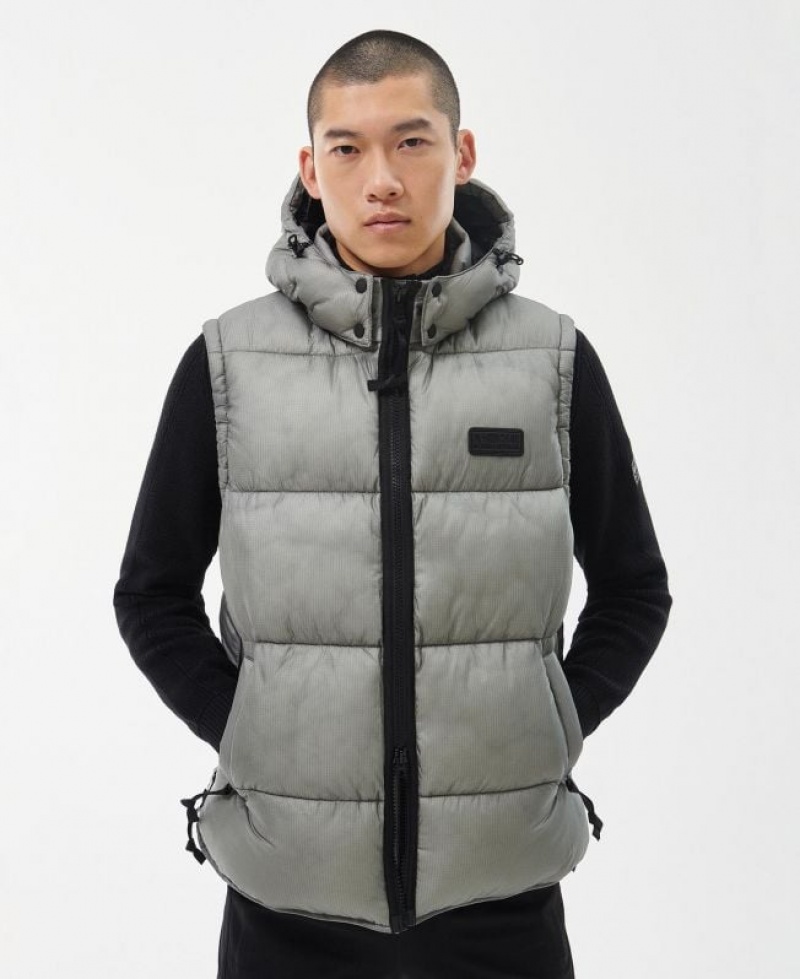 Grey Men Barbour International Driesh Quilted Vest | US-7862ZRXPJ