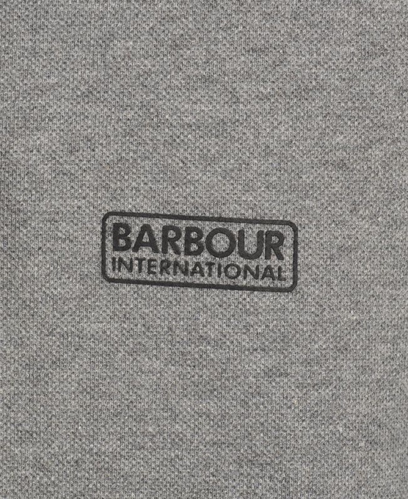 Grey Men Barbour International Essential Tipped Polo Shirt | US-2316FELVJ