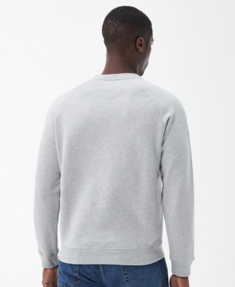 Grey Men Barbour International Frankie Crew Neck Sweatshirt | US-2045BDTLC