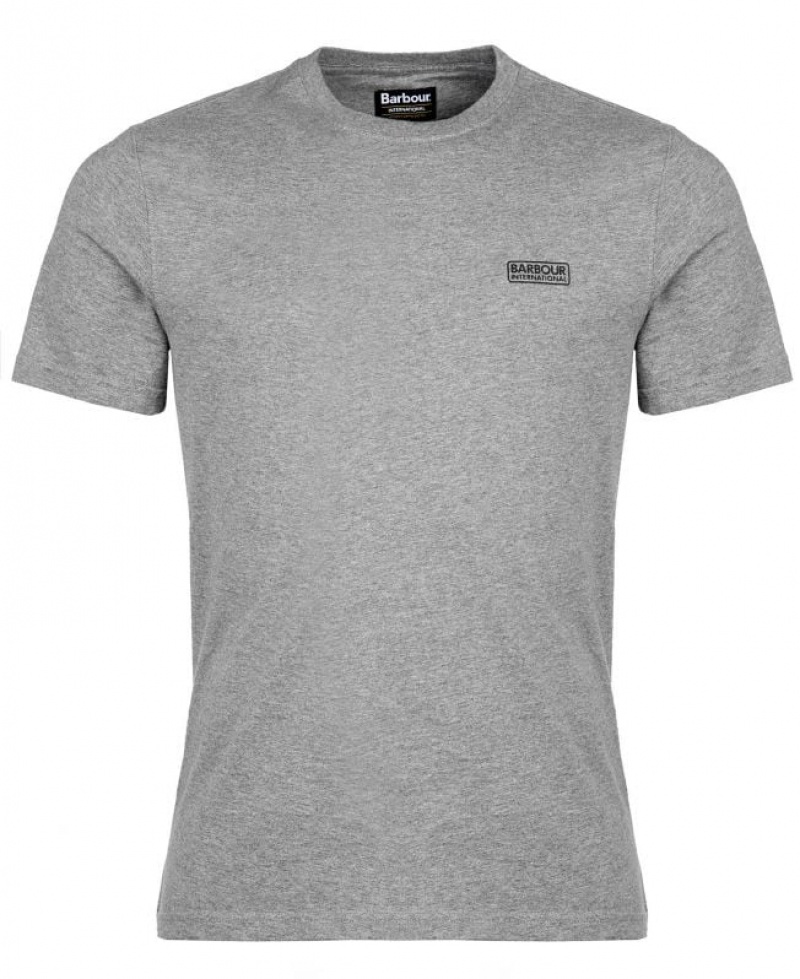 Grey Men Barbour International Small Logo T-Shirts | US-4385ENLIC