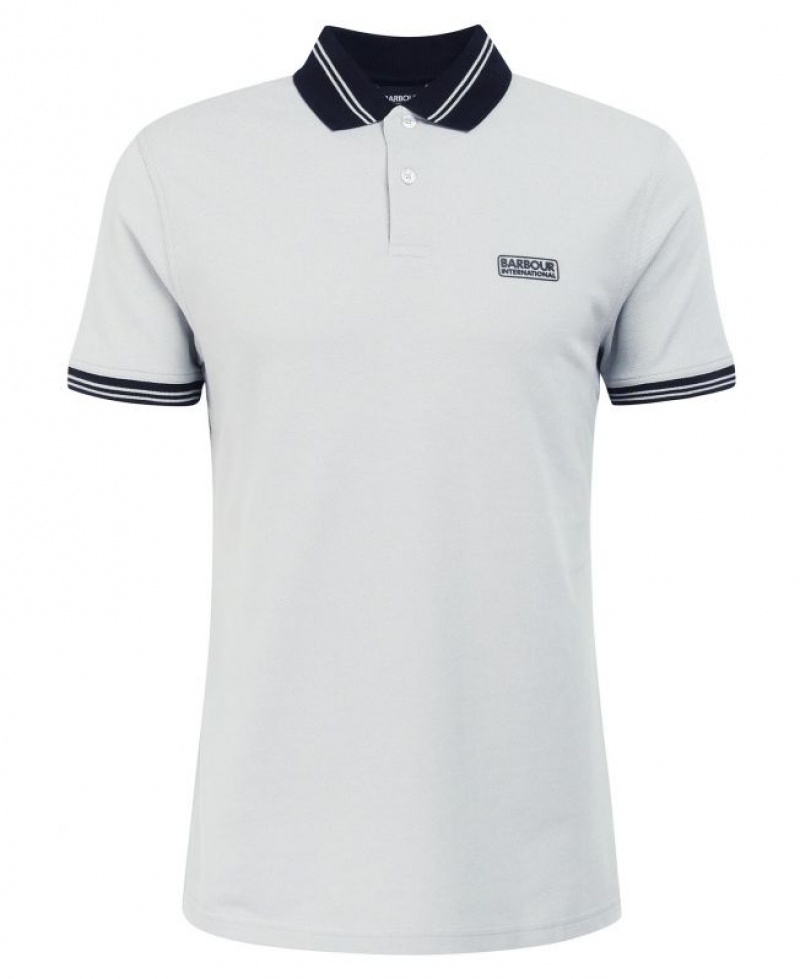 Grey Men Barbour International Tracker Polo Shirt | US-5794BOXQY