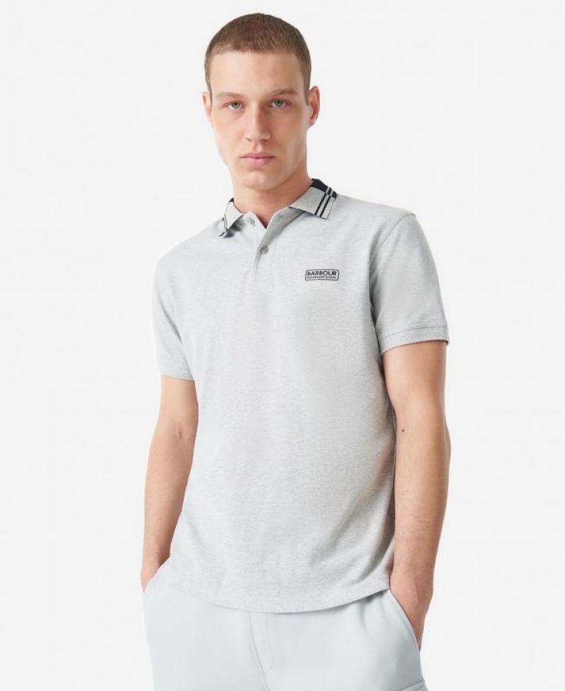 Grey Men Barbour International Ziggy Polo Shirt | US-4912PMNZI