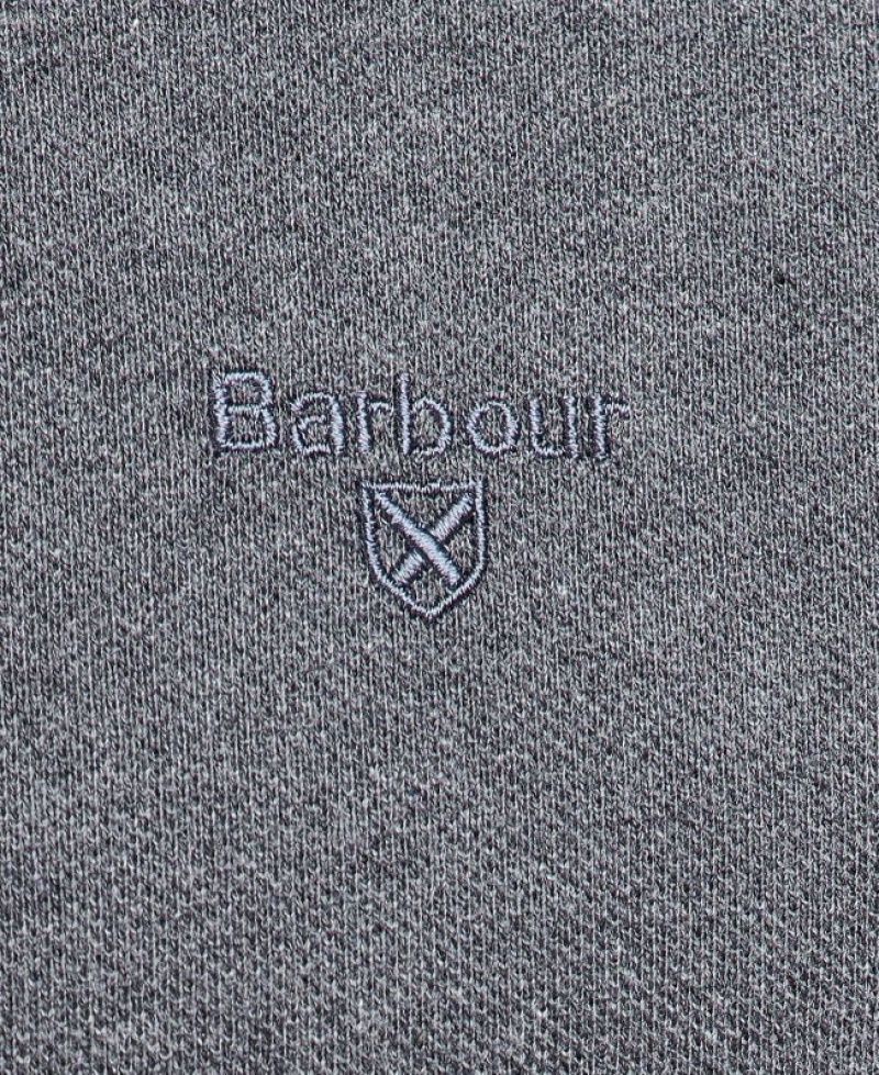 Grey Men Barbour Long-Sleeved Sports Polo Shirt | US-4526UZDIX