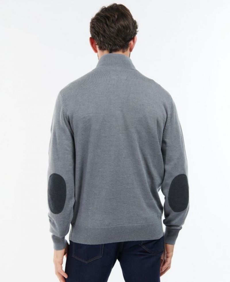 Grey Men Barbour Loyton Merino Half Zip Sweater | US-2679NPMIK