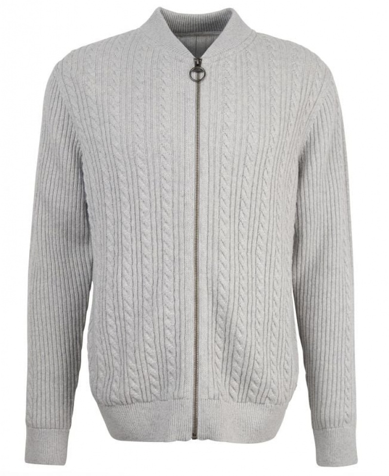 Grey Men Barbour Pennington Cable Knitted Sweater | US-7965BAOWF