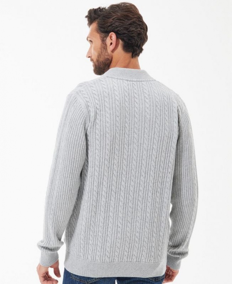 Grey Men Barbour Pennington Cable Knitted Sweater | US-7965BAOWF