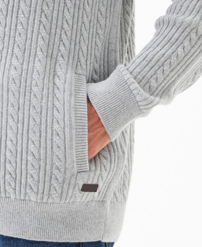 Grey Men Barbour Pennington Cable Knitted Sweater | US-7965BAOWF