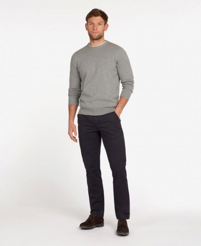 Grey Men Barbour Pima Cotton Crew Neck Sweater | US-5026MZHGJ