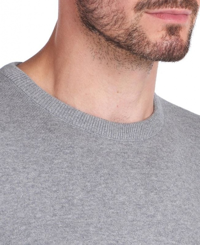 Grey Men Barbour Pima Cotton Crew Neck Sweater | US-5026MZHGJ