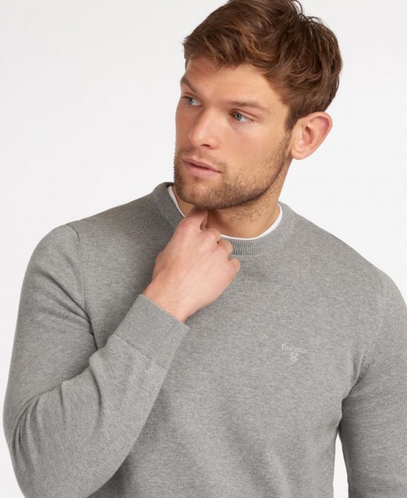 Grey Men Barbour Pima Cotton Crew Neck Sweater | US-5026MZHGJ